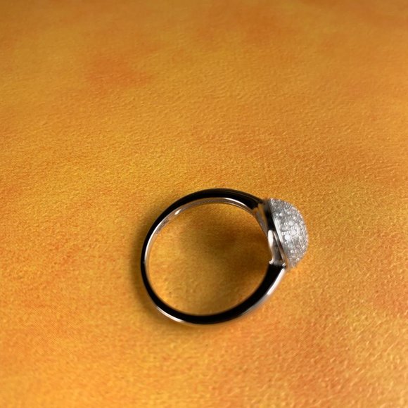 NEW Size 8 1/4 Pave Set CZ Cubic Zirconia Dome Ring in Sterling Silver - Picture 5 of 6
